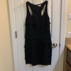 Shoshanna Black Silk Tiered Racerback Dress